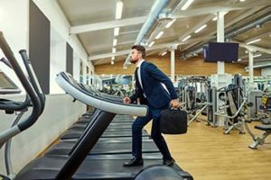 businessman on treadmill